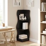 vidaXL Étagère d'angle Noir 34 x 33 x 102 cm Bois d'ingénierie