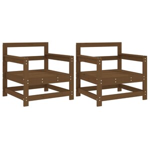 vidaXL Chaises de jardin lot de 2 marron miel bois massif de pin