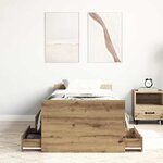 vidaXL Cadre de lit Chêne artisanal 193 x 78 x 50 cm Bois d'ingénierie