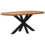 vidaXL Table à manger marron clair bois de chêne massif ovale