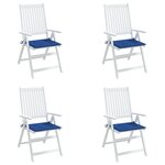 vidaXL Coussins de chaise de jardin lot de 4 bleu royal 50x50x4 cm