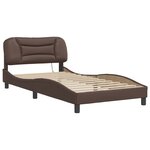vidaXL Cadre de lit avec LED sans matelas Hvar marron 100x200 cm