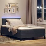 vidaXL Lit à ressort LED avec matelas Gris foncé 120 x 200 cm Velours