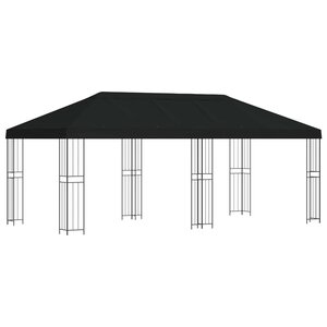 vidaXL Gazebo avec murs latéraux 6 x 3 m Noir Polyester et Acier 190