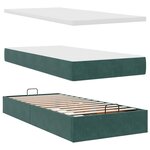 vidaXL Cadre de lit ottoman avec matelas vert foncé 200x200 cm velours