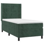 vidaXL Sommier à lattes de lit matelas et LED Vert foncé 100x200 cm