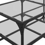 vidaXL Table basse avec dessus en verre transparent 98 5x50x45cm acier