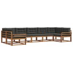 vidaXL Ensemble de canapés d'extérieur 7 pc Naturel et Anthracite