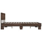 vidaXL Cadre de lit chêne marron 120x190 cm bois d'ingénierie et métal