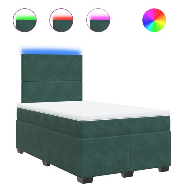 vidaXL Sommier à lattes de lit avec matelas vert foncé 120x190 cm