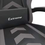 vidaXL Chaise de jeu pivotante Noir et gris Similicuir