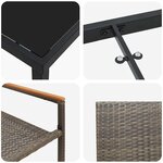 vidaXL Ensemble de salle à manger pour jardin 7 Pièces Gris polyrotin