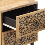 vidaXL Tables de chevet 2 Pièces 40x33x46 cm Bois de manguier solide