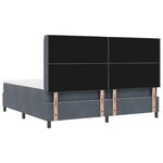 vidaXL Lit à ressorts avec tête de lit Gris foncé 200 x 200 cm Velours