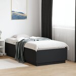 vidaXL Cadre de lit avec lumières LED noir 90x190 cm bois d’ingénierie