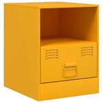 vidaXL Table de chevet jaune moutarde 34 5x39x44 cm acier