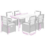 vidaXL Ensemble à manger de jardin et coussins 7 Pièces beige poly rotin