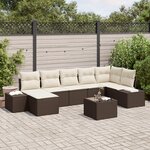 vidaXL Ensemble de 7 pièces de canapé de jardin avec coussins en gris rotin synthétique