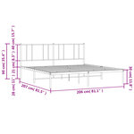 vidaXL Cadre de lit métal sans matelas et tête de lit blanc 200x200 cm