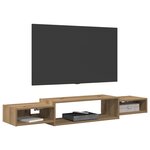 vidaXL Meuble TV mural Montage mural Chêne artisanal 140 x 28 x 21 cm