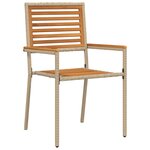 Ensemble de salle à manger de 7 pièces vidaXL en poly rotin beige et acacia