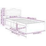 vidaXL Cadre de lit Chêne artisan 90 x 200 cm Pin massif