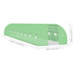 vidaXL Serre 45 m² 15x3x2 m