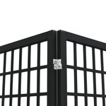 vidaXL Cloison de séparation pliable 4 panneaux 160x170 cm Noir