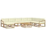 vidaXL Ensemble de canapés d'extérieur 9 pc Blanc et crème
