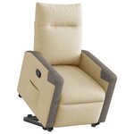 vidaXL Fauteuil inclinable Crème Tissu