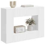 vidaXL Table console Rayé Blanc 101 x 29 x 74 cm Bois d’ingénierie