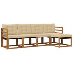 vidaXL Ensemble de canapés d'extérieur 5 pc Naturel et Beige