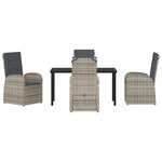 vidaXL Ensemble de salle à manger pour jardin 5 Pièces Gris polyrotin