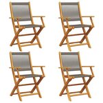 vidaXL Chaises pliables de jardin 4 Pièces gris bois d'acacia massif