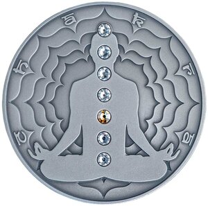 Pièce de monnaie en Argent 2000 Francs g 62.2 (2 oz) Millésime 2021 Chakra MANIPURA