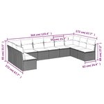 vidaXL Salon de jardin avec coussins 10 Pièces gris clair résine tressée