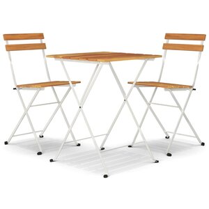 vidaXL Ensemble de bistro pliable 3 Pièces Bois d'acacia solide et acier