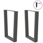 vidaXL Pieds de table à manger en forme de V  2 pièces  anthracite  70 x (72-73 3) cm  acier