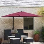 vidaXL Parasol de jardin Rouge et Noir 248.5 x 247.5 x 160 cm