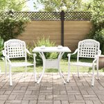 Ensemble de Bistro de Jardin 3 Pièces vidaXL en Aluminium Blanc