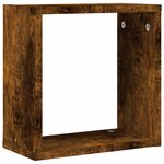 vidaXL Étagères murales sous forme de cube 4 Pièces chêne fumé 30x15x30cm