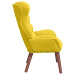 vidaXL Fauteuil relaxant Jaune 69 x 74 x 93 cm Velours