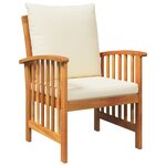 vidaXL Ensemble de jardin 3 pièces avec coussins en bois d'acacia massif