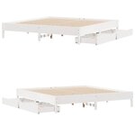vidaXL Cadre de lit sans matelas blanc 200x200 cm bois massif de pin