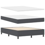 vidaXL Lit Box Spring avec matelas gris foncé  140 x 200 cm  tissu côtelé