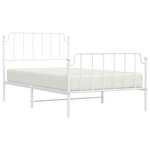 vidaXL Cadre de lit métal sans matelas et pied de lit blanc 107x203 cm