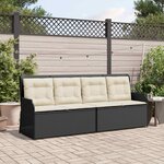 vidaXL Banc de jardin Noir polyrotin