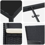 vidaXL Ensemble de salle à manger de jardin 9 pièces noir poly rotin