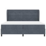 vidaXL Lit à ressorts avec matelas Gris foncé 200 x 200 cm Velours