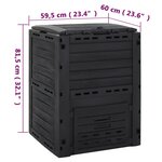 vidaXL Composteur de jardin Noir 280 L Polypropylène